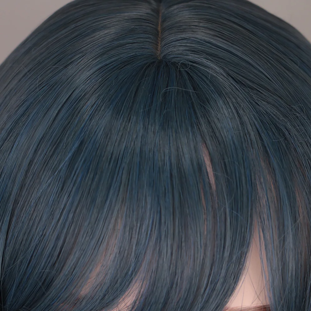 Qqxcaiw короткий волнистый оранжевый парик челка/бахрома женские черные синие женские Смешанные розовые термостойкие синтетические волосы парики Косплей Вечерние