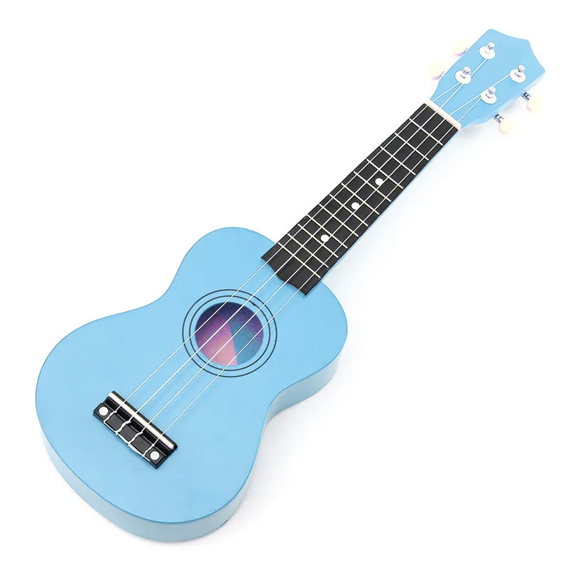 Новинка 21 дюйм 4 для навивки пружин Гавайская гитара Ukulele soprano Гавайский ели липа гитара ручной работы, детский подарок, Детская Гавайская гитара Музыкальные инструменты - Цвет: sky blue