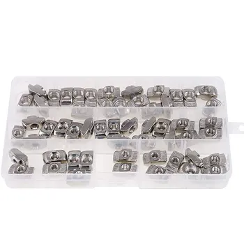 

4545 Series T Nuts, M5 M6 M8 Hammer Head Fastener Drop in T Slot Nut Assortment Kit for Aluminum Profile(60Pcs)