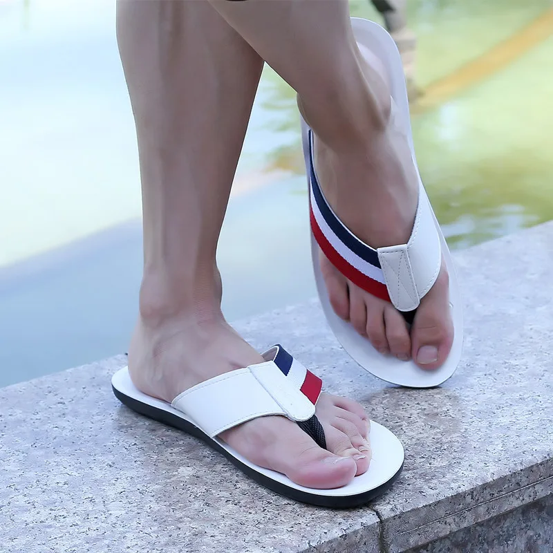 

Summer Fashion slippers Male Mens fashion casual flip flops wedge bottom non-slip Male sandals men