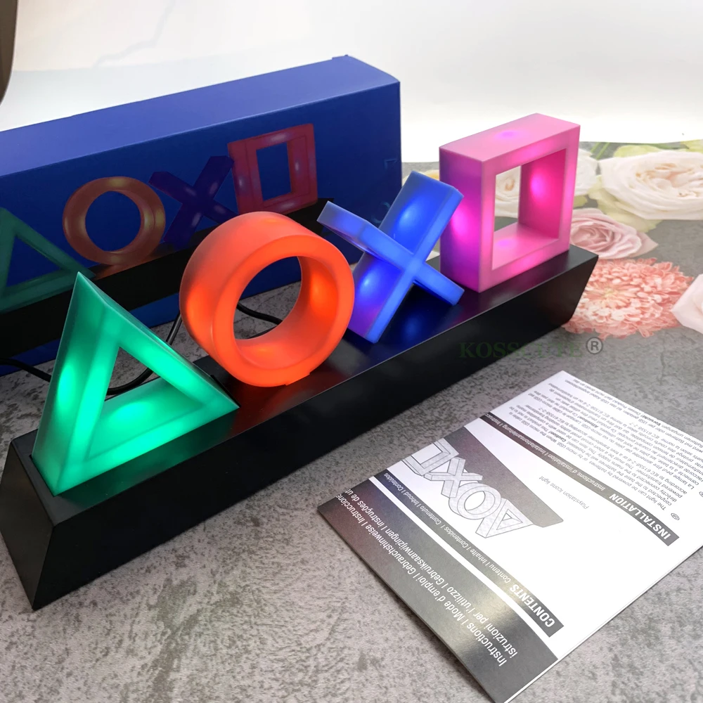 Ps4/ps5用のカラフルなledアイコンランプ,サウンドコントロール