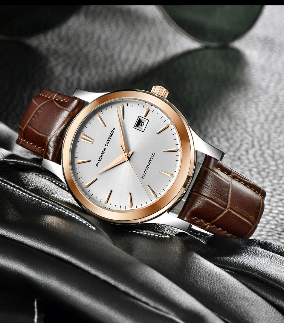 2021 New PAGANI DESIGN Luxury Men Mechanical Watches Business 100m Waterproof Clock Genuine Leather Automatic Watch Reloj Hombre