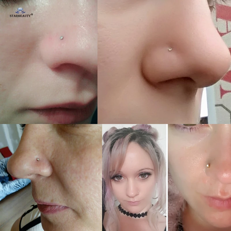 5 Pcs/Lot 1.5~4mm Gem 16G 6/8/10mm Bar Nose Ring Stud Helix Piercing Oreja Labret Lip Ring Ear Piercing Tragus Earrings Jewelry