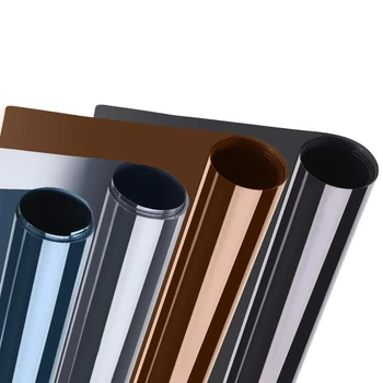 

LUCKYYJ One Way Privacy Window Film Sun Blocking Mirror Tint Solar Film Static Self-adhesive Window Sticker Heat Control Anti UV