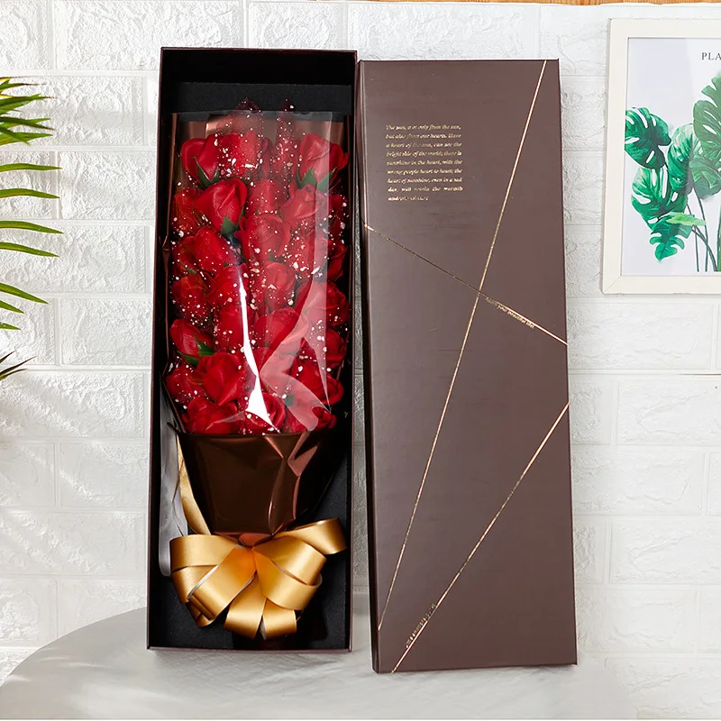

33 Flower Rose Soap Bouquet Soap Flower Gift Box 520 Lovers' Day Valentine's Day Birthday Gift Artificial Rose Wholesale