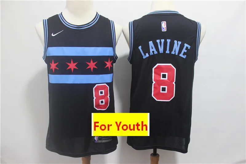 Все сшитые, быстро, молодежные, для детей, Wendell Carter Jr. Zach LaVine Lauri Markkanen, Джерси, Скотти, Пиппен, Деннис Родман - Цвет: As photo