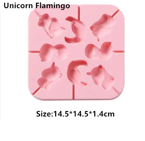 Unicorn Flamingo Лев Слон леденец плесень шоколадные конфеты силиконовые формы для выпечки цветок животных формы украшения торта помадка инструменты для изготовления - Цвет: Unicorn Flamingo