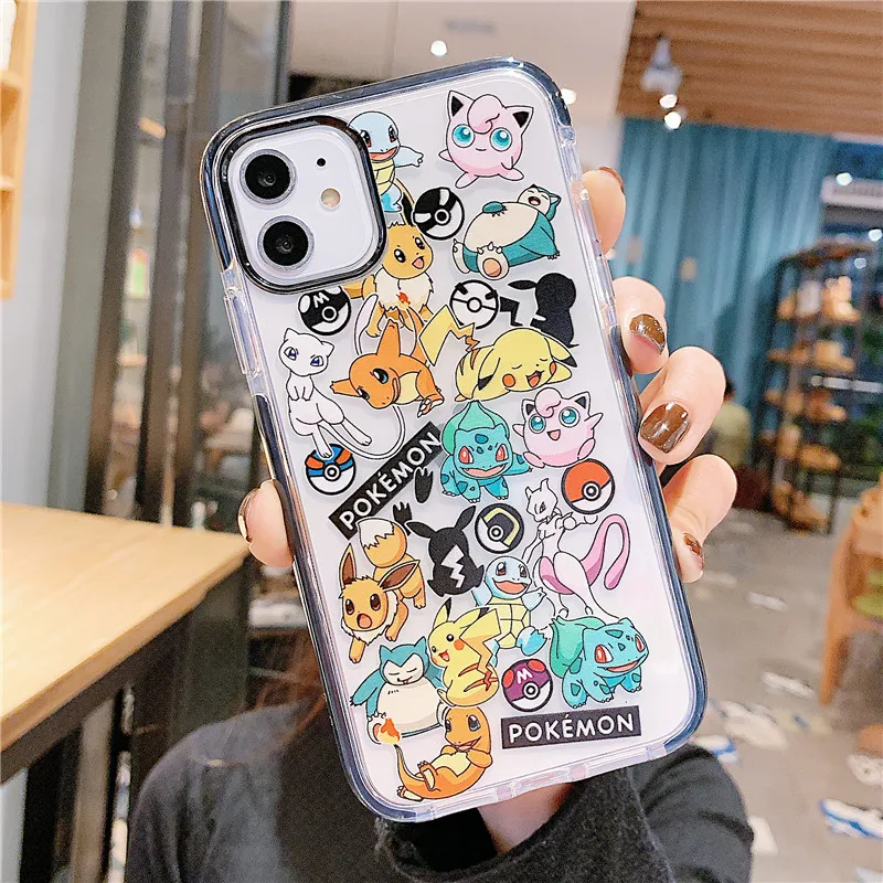 Onnlink Cute Cartoon Anime Pokemon Case For Iphone11 Pro Max X Xr Xs Silicone Transparent Phone Case For Iphone 7 8 Plus Fitted Cases