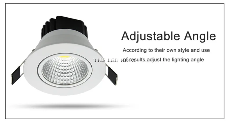 Dimmable 360 Angle Rotatable LED Ceiling Spot Light 5W 7W 10W 12W 15W round LED Recessed Downlight with AC 85-265V LED Driver