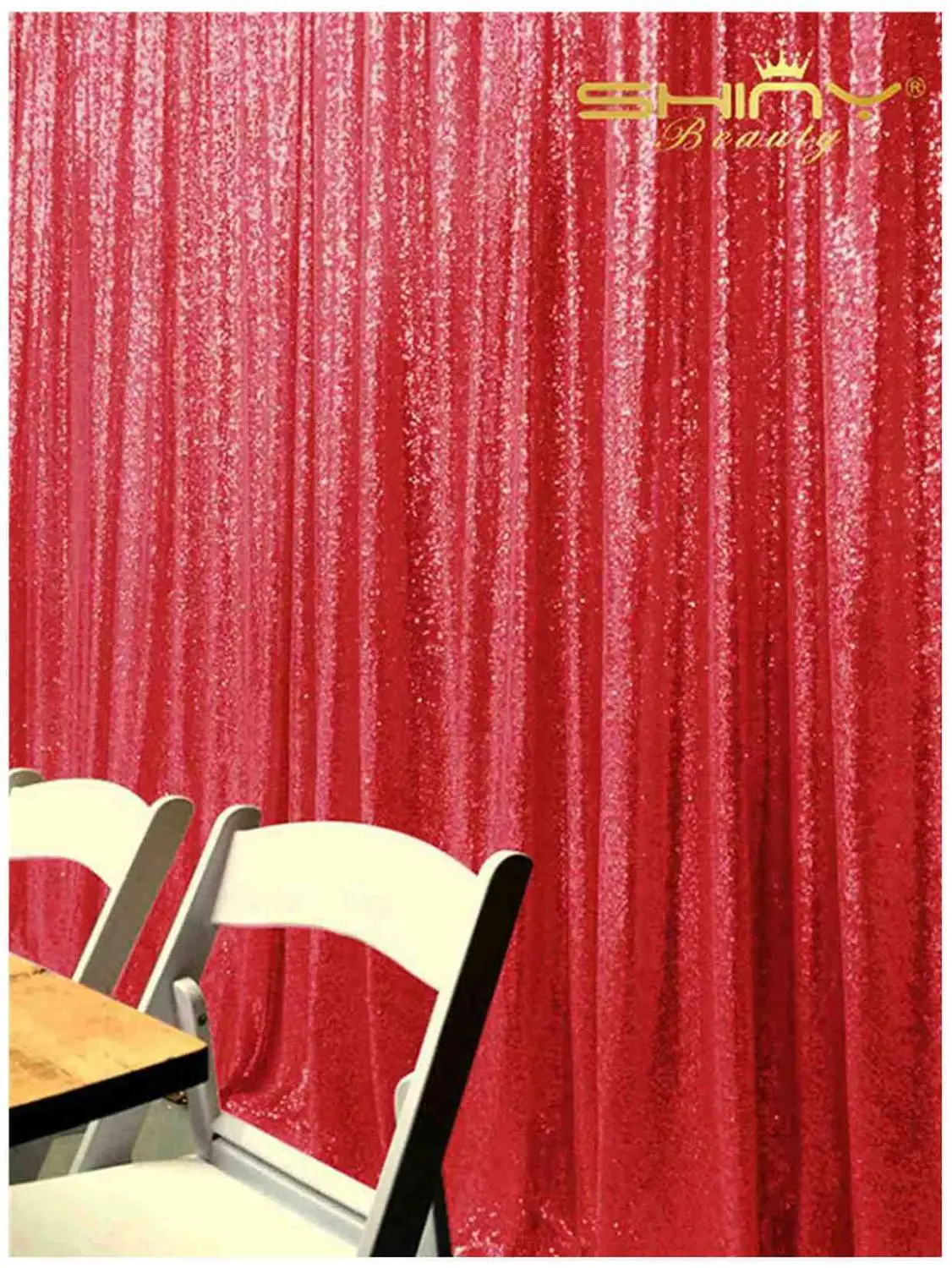 

Shinybauty 12FTX20FT Birthday Curtain Red Sequin Photo Backdrop Party Curtain Home Background Decoration-M190816
