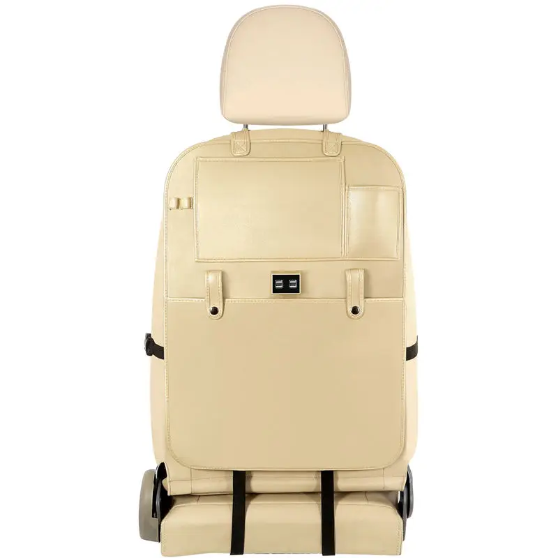 beige 1 шт. заднем сиденье автомобиля чехол из искусственной кожи с защитой от пыли для детей/детский kick коврики защищают от Грязь водонепроницаемый чехол для сидения автомобиля - Название цвета: beige