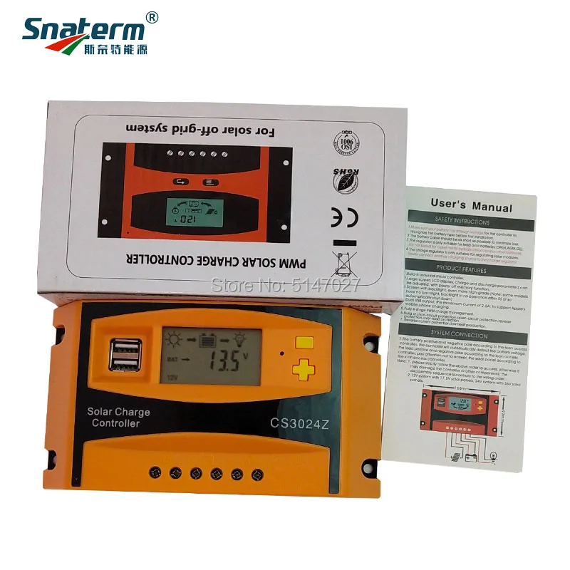 PWM 24 В/12 В Авто 30A lcd солнечный регулятор заряда с нагрузкой светильник и таймер управления 30 Ампер солнечный регулятор заряда