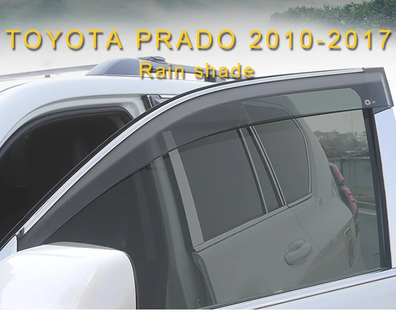 Для Toyota Prado 2010-, автомобильный Стайлинг, окно, защита от солнца и дождя, защитная накладка, рамка, наклейка, внешние аксессуары