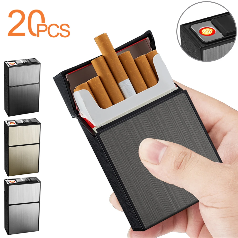 2in1CigaretteCaseUSBChargingCigaretteBoxWithLighterFor88mm
