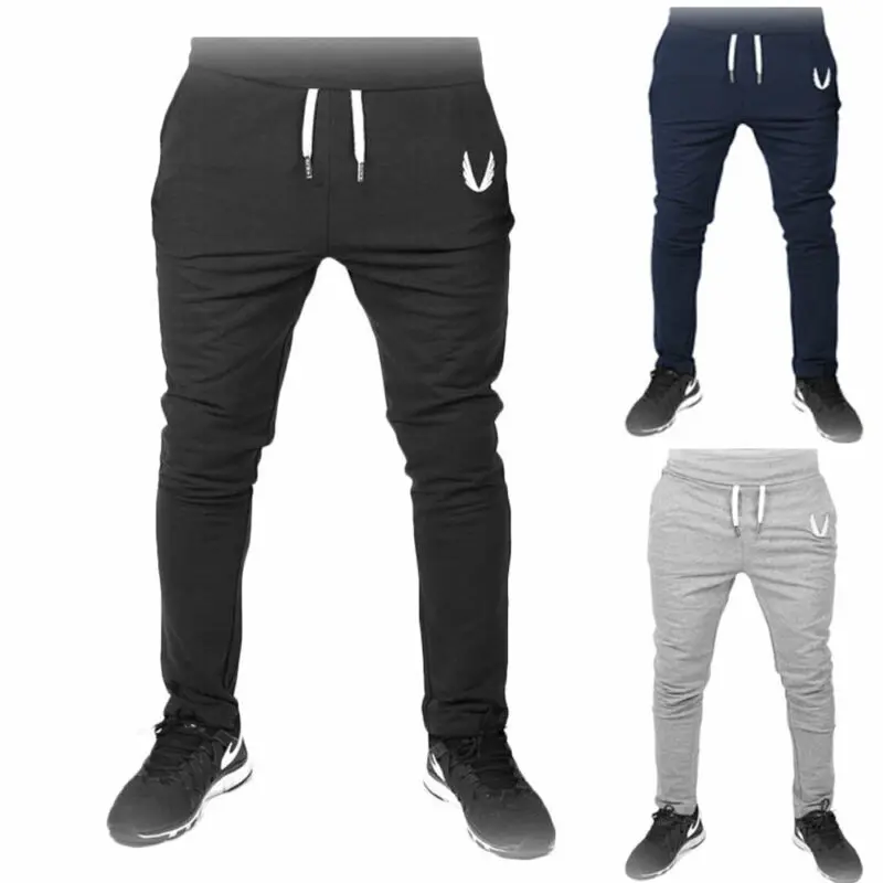 

Men Casual Sport Long Pants Slim Fit Trousers Running Joggers Gym Sweatpants Fitness Jogging Workout Solid Long Pants