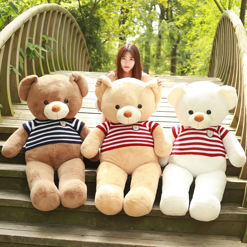 

1pcs 60cm Cute Anime Teddy Bear With Clothes Plush Toy Stuffed Doll The Best New Year Gift For Children