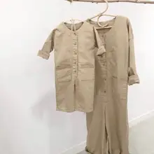 Стиль, хлопковые и льняные комбинезоны для мальчиков и девочек, весенние модные детские штаны, 1-5 лет, PP564