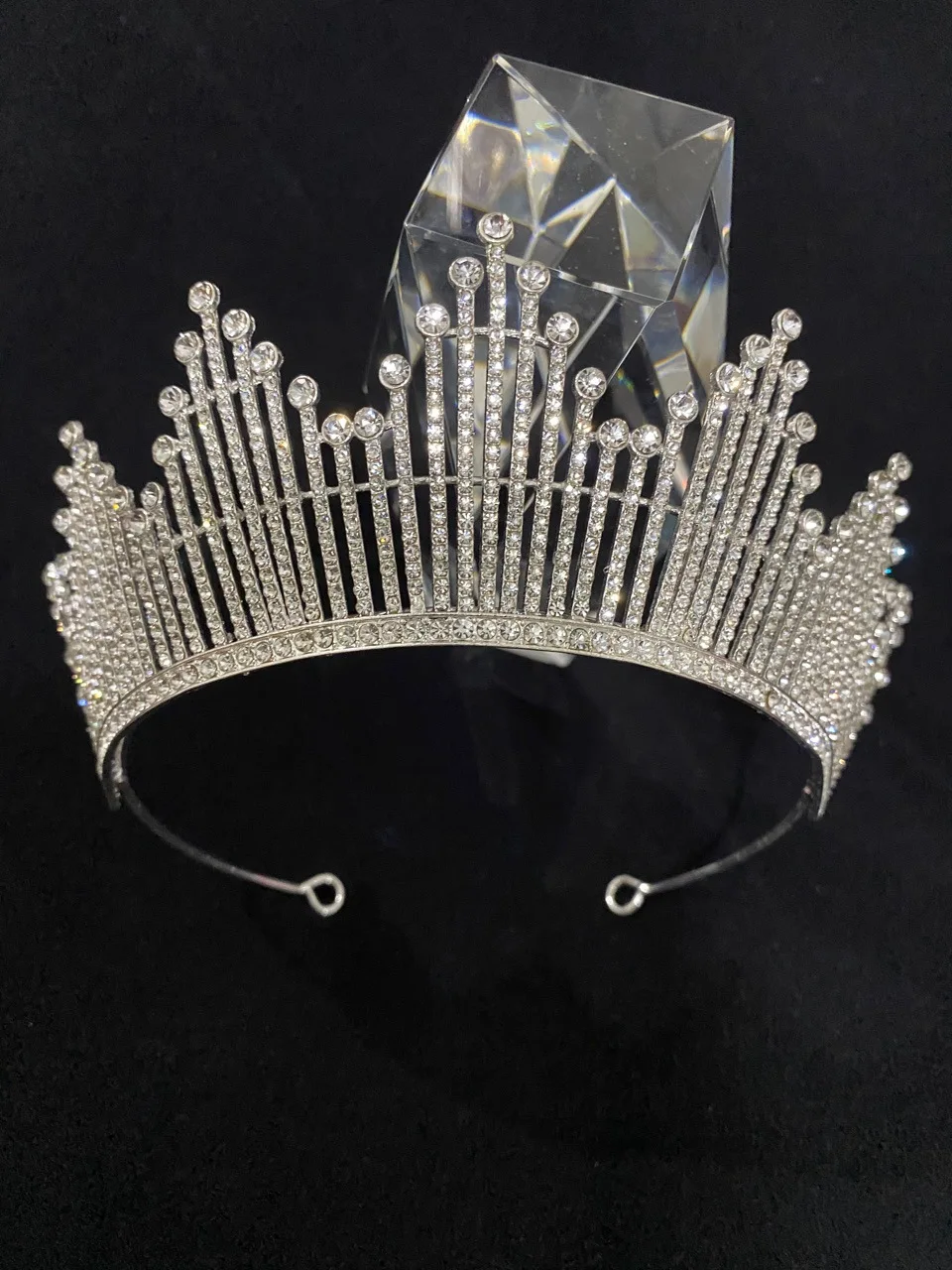 

Summer New Style Bridal Crown Korean Headdress Wedding Dinner Birthday Party Glass Rhinestone Plating Process