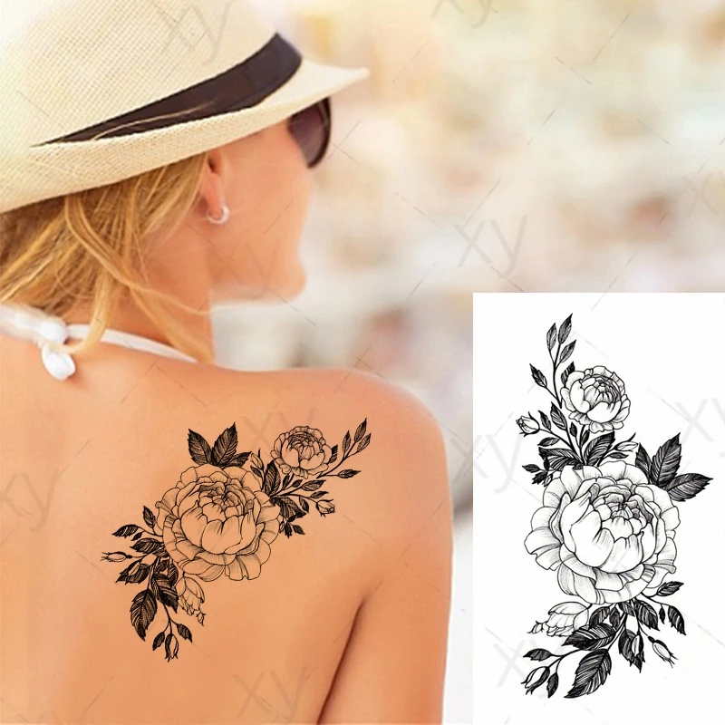 Temporary Tattoo Sticker Sexy Rose Heart-shaped Wreath Fake Tatto  Waterproof Tatoo Back Leg Arm Belly Middle Size For Women Girl - Temporary  Tattoos - AliExpress