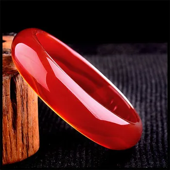 

Zheru Jewelry Natural Agate Chalcedony Red 54-62mm Bracelet Elegant Princess Jewelry Gift for Mother to Girlfriend