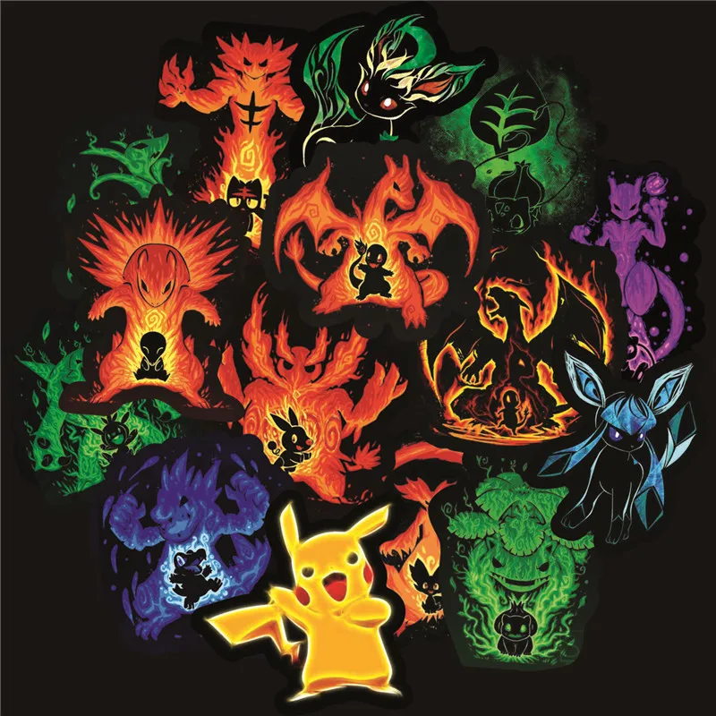 

10/30/50 Pokemoner Pikachu Cartoon Anime Girl Stickers Waterproof For Laptop Skateboard Trolley Case DIY Graffiti Sticker Toys