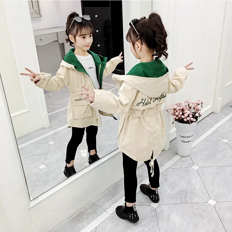 

Children Princess Fall And Winter Clothes 2019 New Style Brushed And Thick Western Style Girls Fashion Trench Coat mian kuan GIR