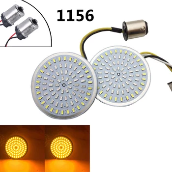 

Marlaa Pair Smoked Bullet Front Turn Signals LED Lights Panel Compatible with Dyna Street Glide Road King Rear Led stop Light