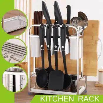 

Stainless Steel Kitchen Shelf Rack Drying Drain Storage Holders Kitchen Plate Dish Cutlery Cup Drain Rack Kitchen Organizer
