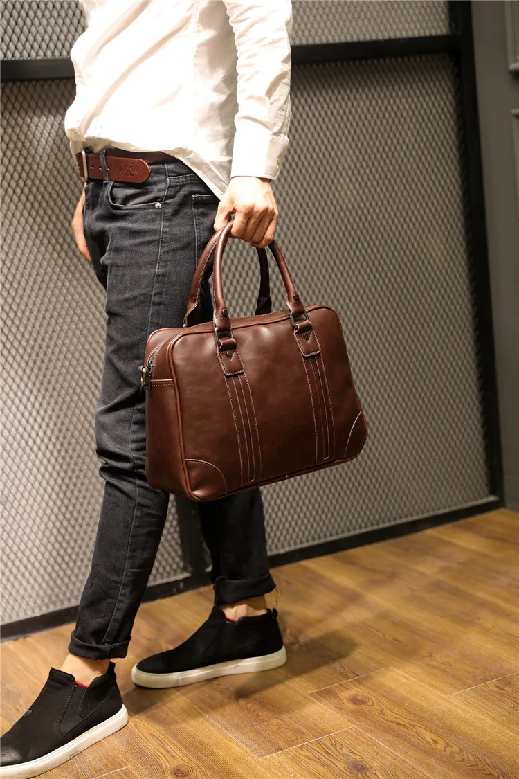 

Retro men's handbag business men's bag shoulder Messenger bag briefcase