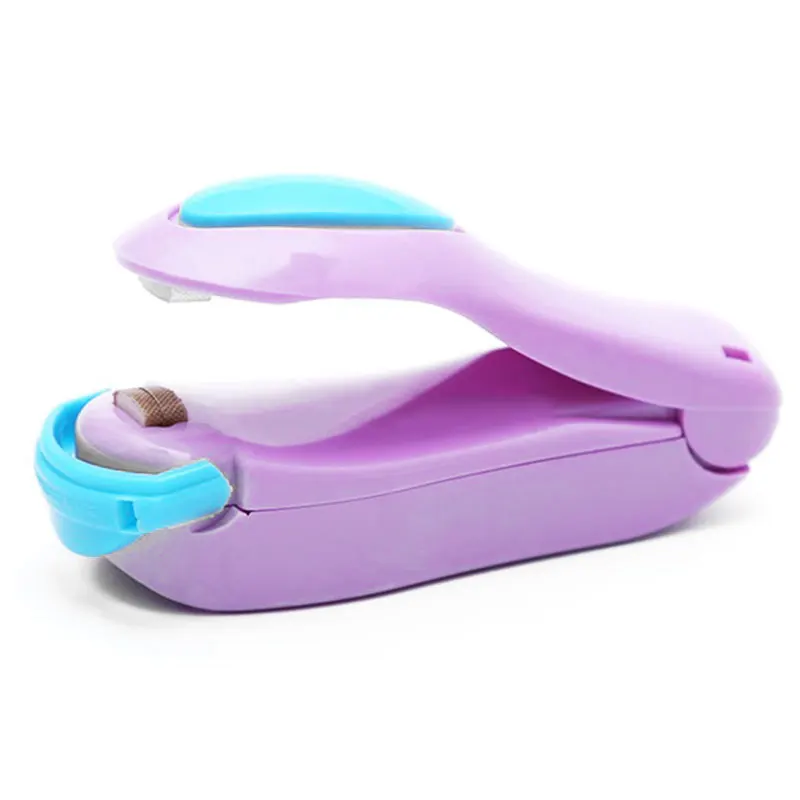 purple blue lid Термоупаковщик домашняя запечатывающая закуски из машины упаковочная машина портативный мини карманный вакуумный мешок Cilps Удобная упаковочная машина - Цвет: purple blue lid