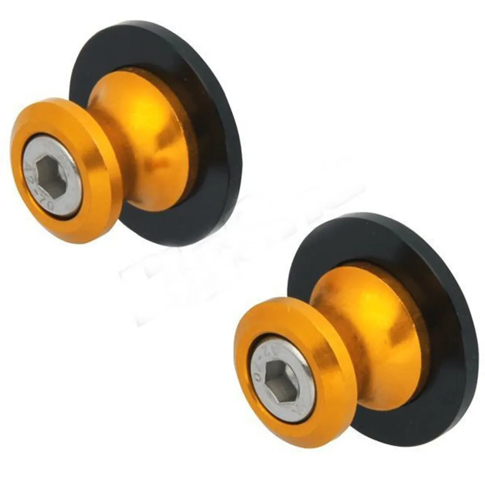 Golden 10MM CNC Aluminum Motorcycle Swingarm Sliders Spools Fit For Z250 Z750 Z1000 | Автомобили и мотоциклы