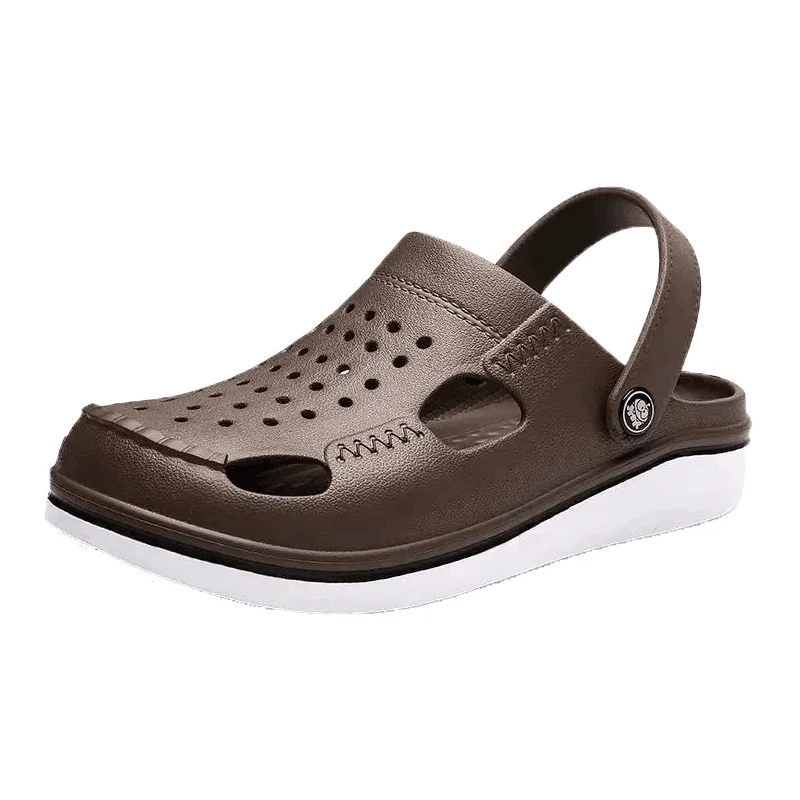 Khaki Crocse Crocks/мужские сандалии для бассейна; летняя Уличная обувь для пляжа; мужские садовые Сабо без застежек; Повседневная водонепроницаемая обувь для душа; Crock - Цвет: Khaki