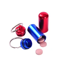 

Mini Waterproof Aluminum Pill Box Case Bottle Cache Drug Holder Container Keychain Medicine Box Health Care Airtight Storage