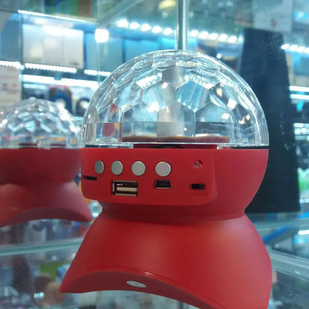 Диско DJ спортивный bluetooth-динамик встроенный свет шоу сценический эффект освещение RGB изменение цвета светодиодный хрустальный шар поддержка TF FM