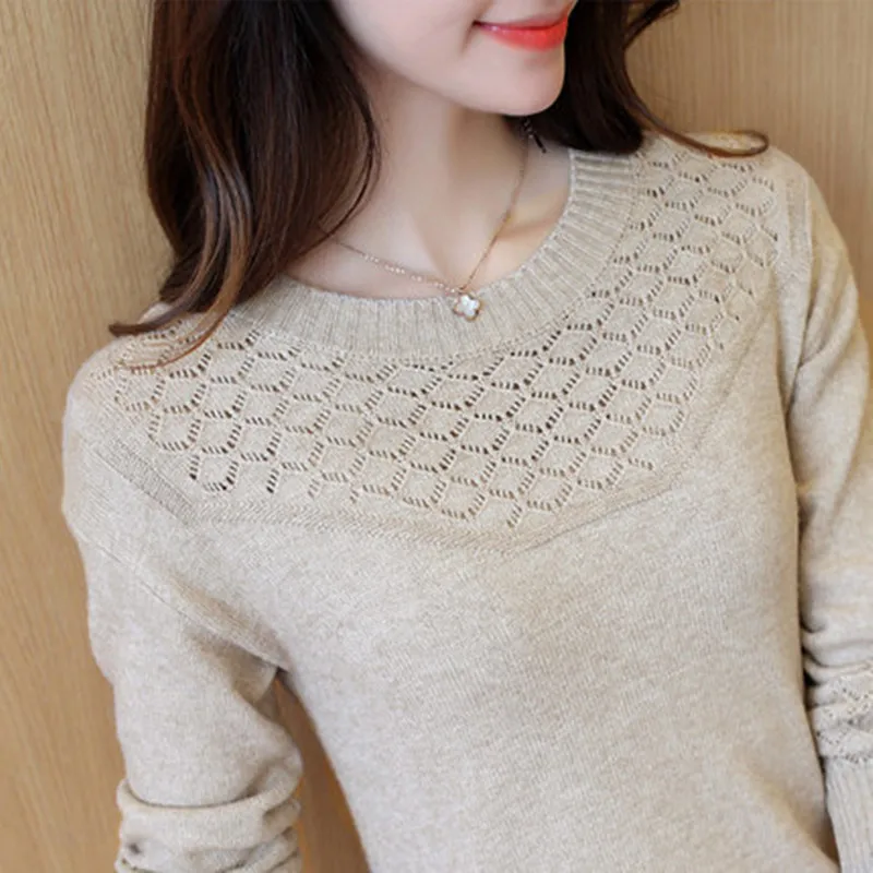 version loose autumn women's dress hollow Pullover bottomless sweater knitted sweater jacket...