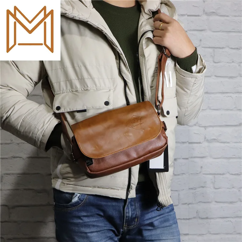 

Three Case Male Package Man Leisure Time Packet Single Shoulder Package Trend Mini- Mobile Phone Package Motion Oblique Satchel