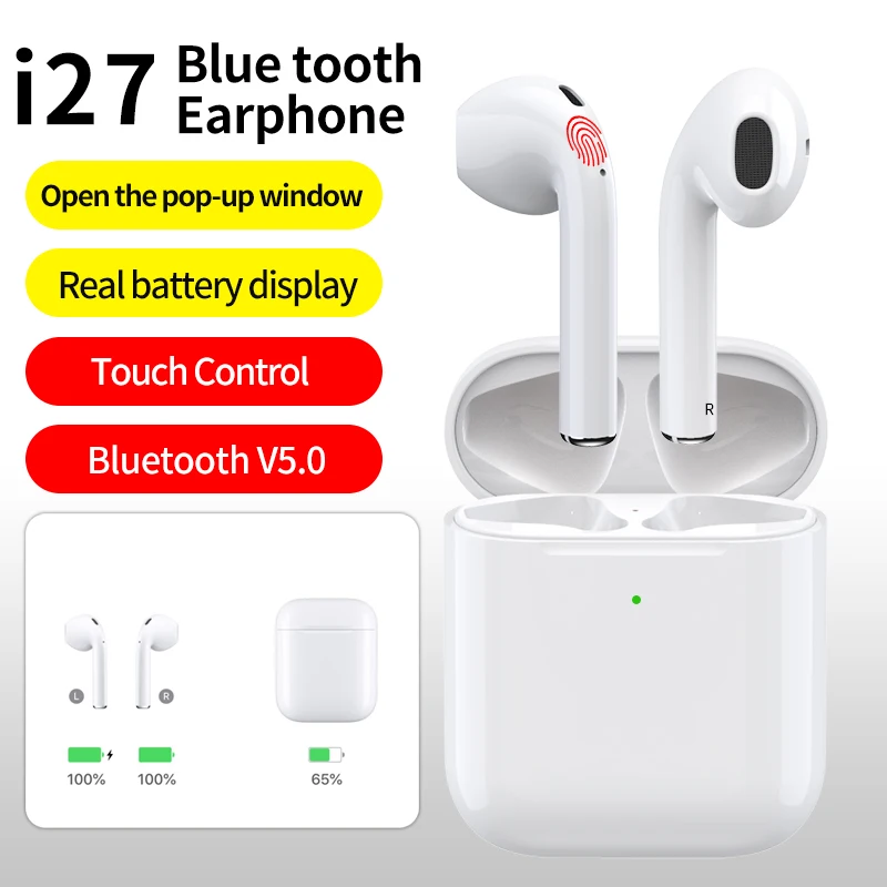 Bluetooth Headset TWS Earphone Binaural Popup Window Connection Touch Control Headphone With Wireless Charging Case