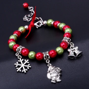 

Christmas Bracelets Santa Claus Snowflake Barcelets Women Girl Xmas Gifts Merry Christmas Decor For Home 2021 Happy New Year