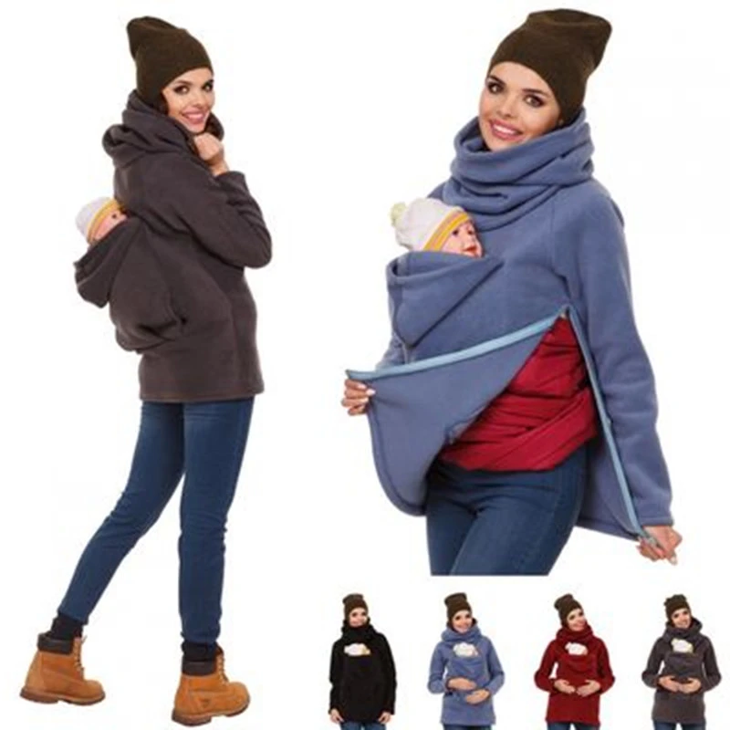 Winter Moederschap Jas Hoodies Draagzak Jas Voor Zwangere Vrouwen Bovenkleding Lange Mouwen Brengen Baby Outfits Kleding WY01|Truien met - AliExpress