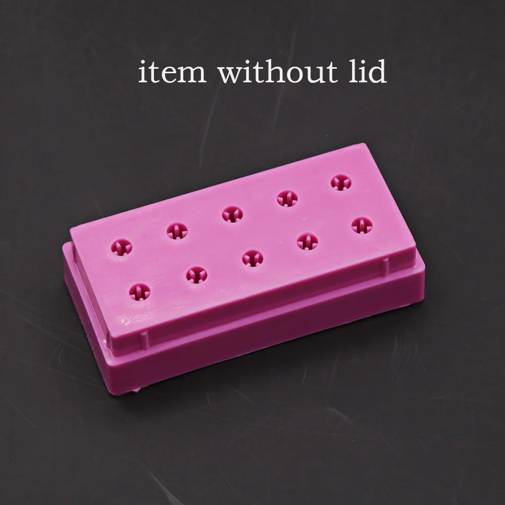 30/20 отверстий, акриловая коробка для хранения сверл для ногтей, коробка для хранения сверл для ногтей, держатель сверл для ногтей, фреза для маникюра - Цвет: 10 Holes Pink