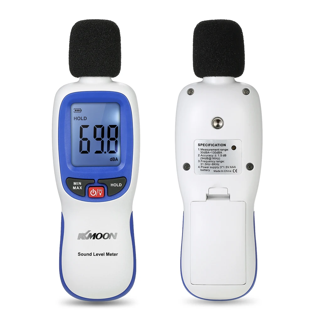 KKmoon WT85 30-130dB(A) Портативный ЖК-цифровой измеритель шума Измеритель шума измерительный прибор децибел Тестер для различных мест