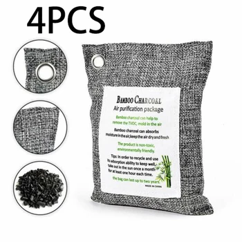 

4PCS Nature Bamboo Charcoal Bag Formaldehyde Remover Air Purifying Freshener Prevent Mold Mildew And Bacteria