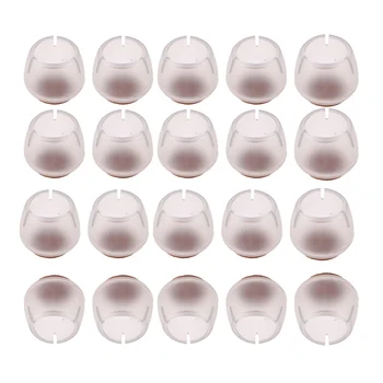 

20 Pieces For Round 12-16mm Chair Leg Caps Furniture Feet Protectors Clear Silicone Floor Protectors
