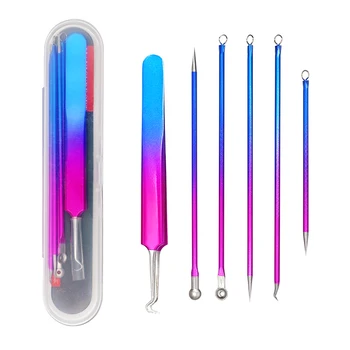 

5pcs/6pcs Blackhead Acne Remover Extractor Set Needle Pore Cleaner Blemish Pimple Spot Remover Tool Face Cleansing Tools