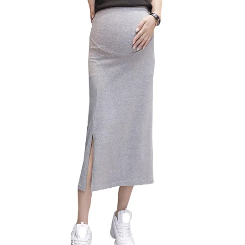 Side Opening Maternity Skirts For Pregnant Women Clothes Abdominal High Waist Skirt Pregnancy Casual Slim Package Hip Skirt