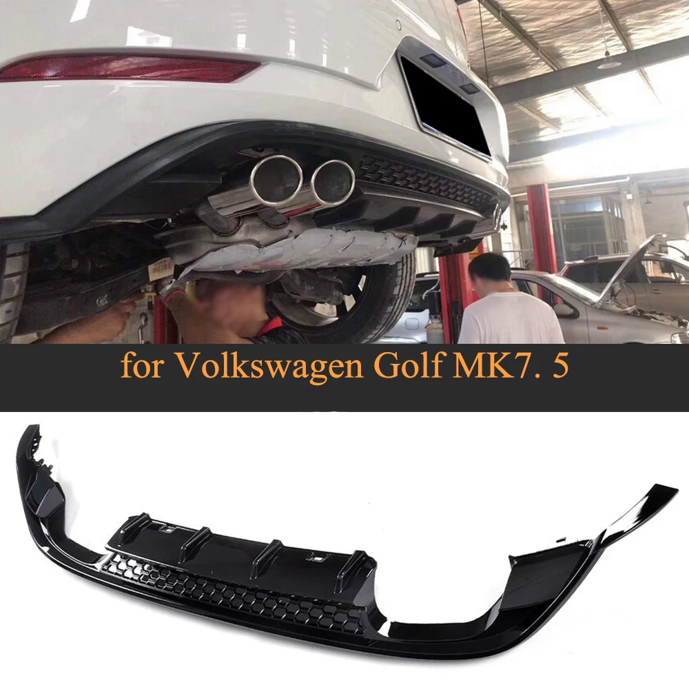 Задний бампер диффузор спойлер для Volkswagen VW Golf 7 7,5 MK7 Стандартный GTI четыре выхода черный PP
