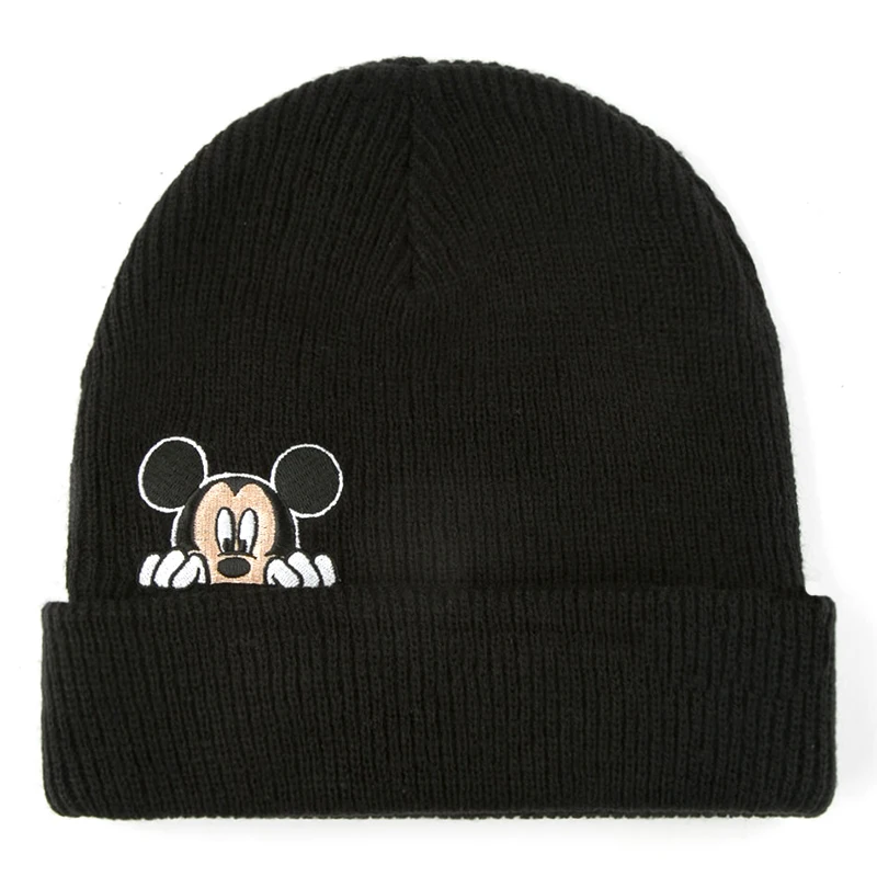 Disney Mickey Beanie Embroidery Winter Hat Cotton Embroidery Knitted Hat Cartoon Skullies Hip Hop Knit Cap Casual mens skully Skullies & Beanies