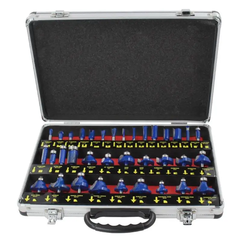 

35pcs/set 1/4in Handle Router Bit Mill Engraving Woodworking Milling Cutter