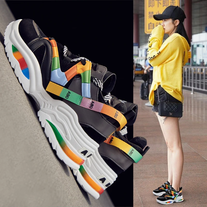 Женские беговые кроссовки на платформе дышащие высоком каблуке 6 см для прогулок