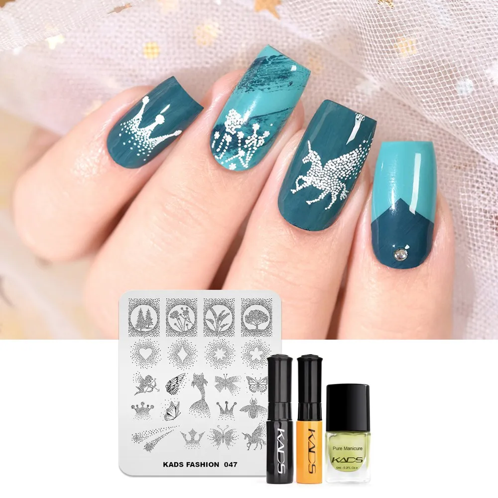 KADS Nail Art штампованные пластины природа Мода серии шаблоны для стемпинга рисунки для маникюра Лак для стемпинга трафарет для штамповки - Цвет: set 3
